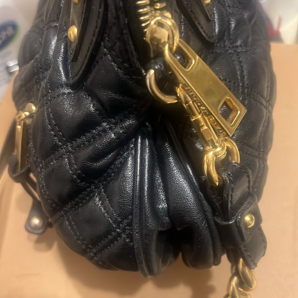 Black Quilted Leather Handbag - Picture 4 of 14